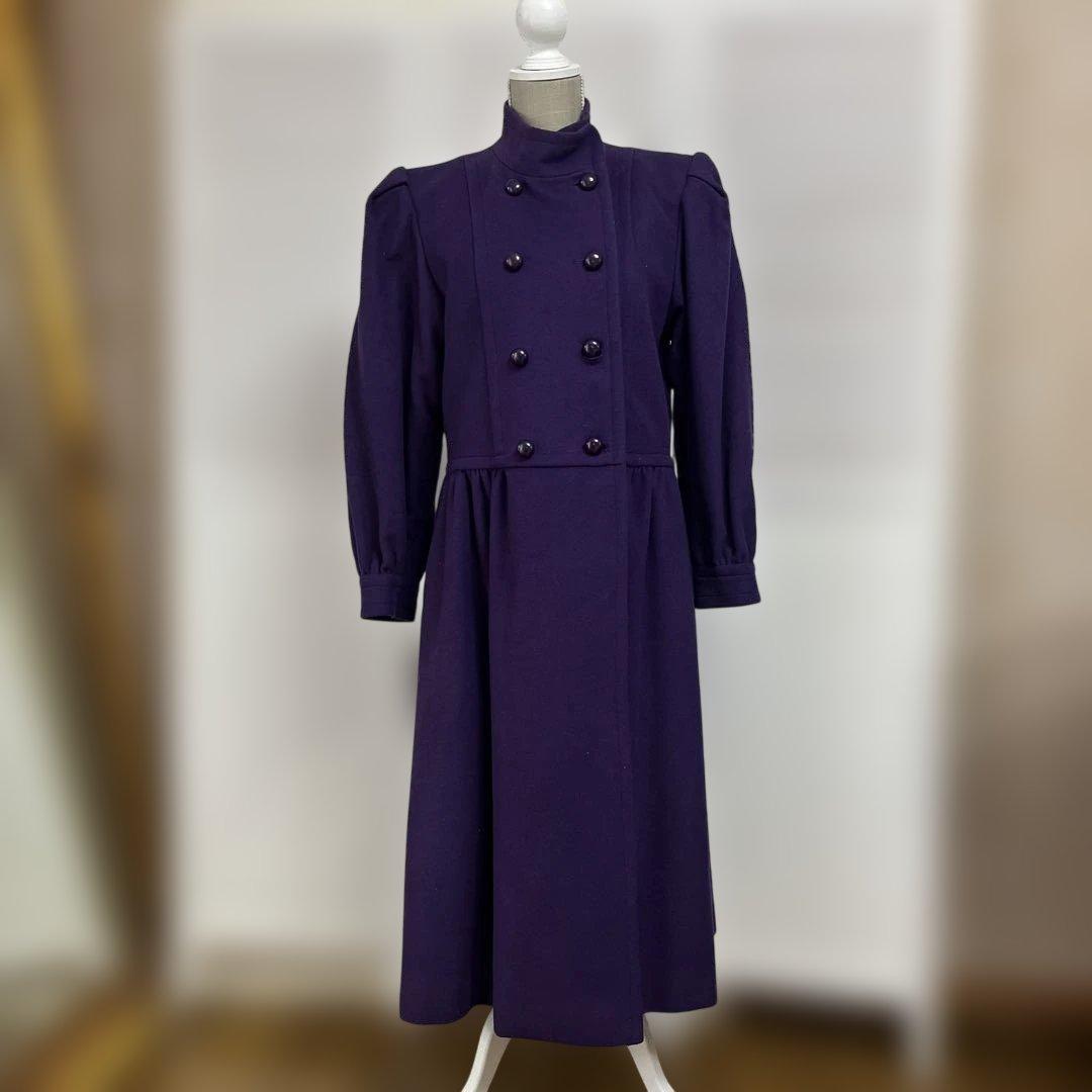 【希少 美品】サンローラン ヴィンテージ ドレスコート 80s〜90s 紫