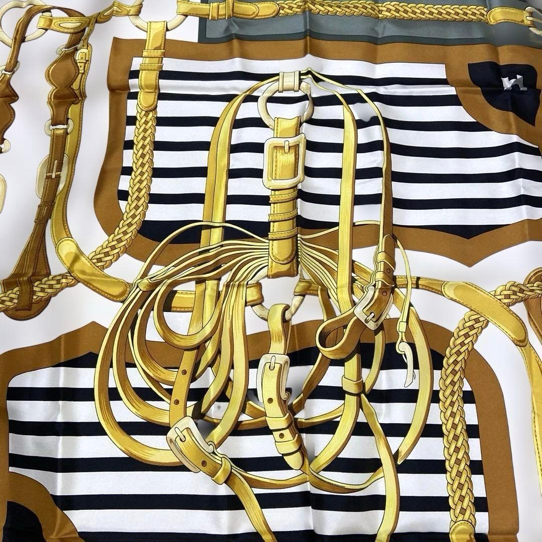 エルメスHERMES 90 カレ　コーチング　スカーフ　シルク　ビンテージ