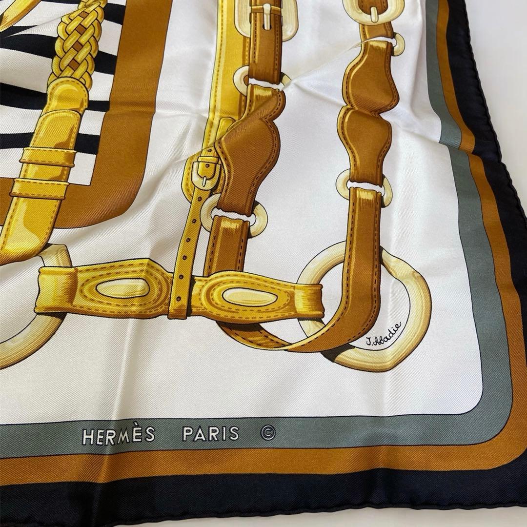 エルメスHERMES 90 カレ　コーチング　スカーフ　シルク　ビンテージ