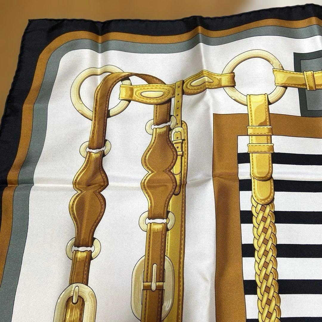 エルメスHERMES 90 カレ　コーチング　スカーフ　シルク　ビンテージ