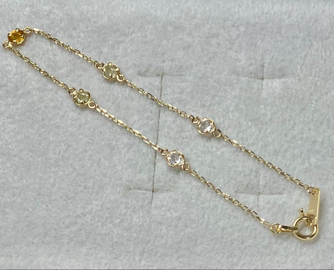 極美品 K10YG イエロー系カラーストーン ブレスレット（L&Co.）