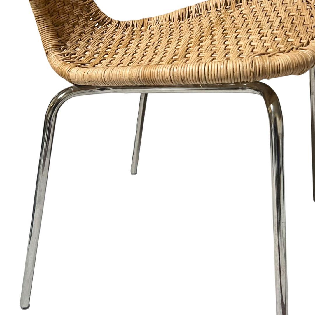 【美品】 ÄLVSTA エルヴスタ チェア　籐　ラタン　クロムメッキ IKEA