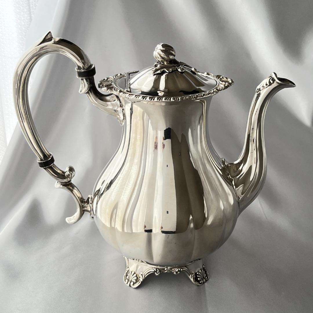 【Haddon】メロンフォルムのティーサービス 4点【シルバープレート】