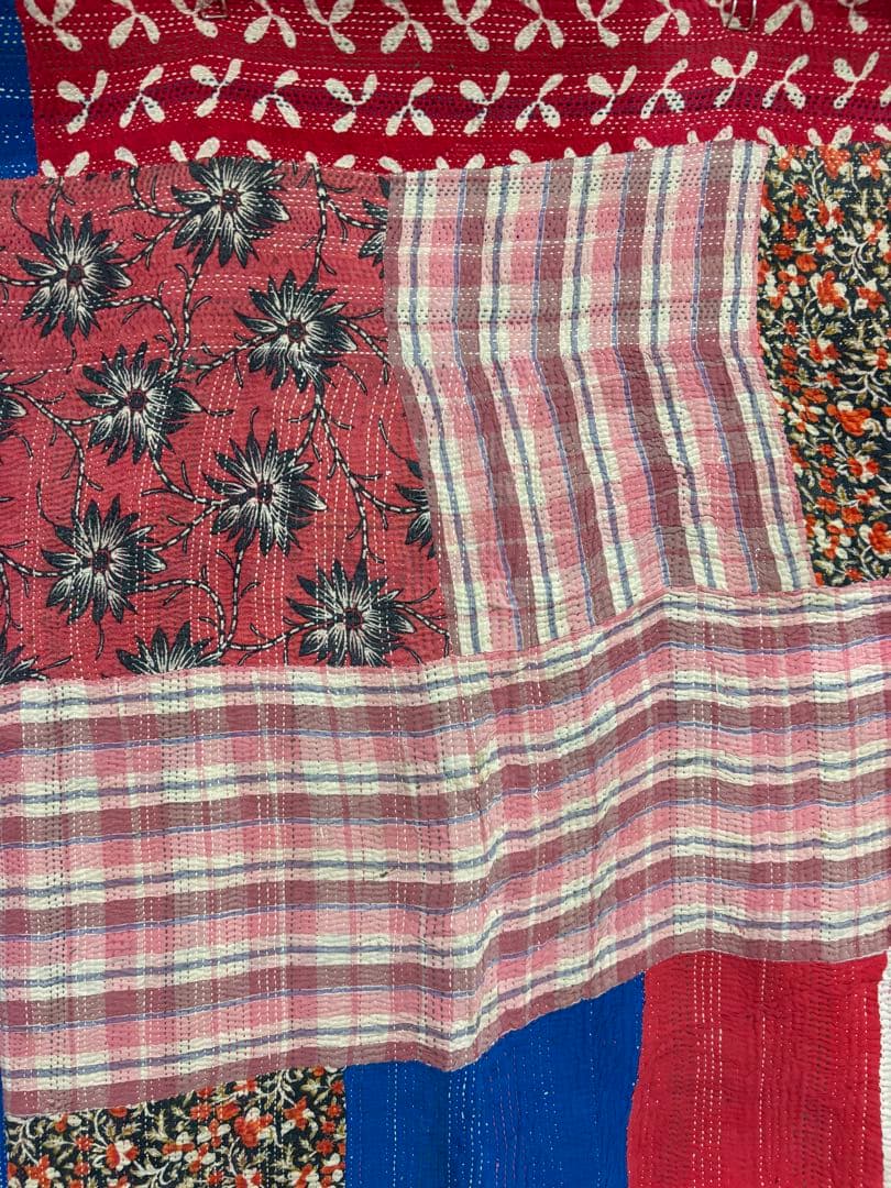 ꕥ未使用※ハギレꕥヴィンテージラリーキルト花柄パッチワークカラフル刺し子