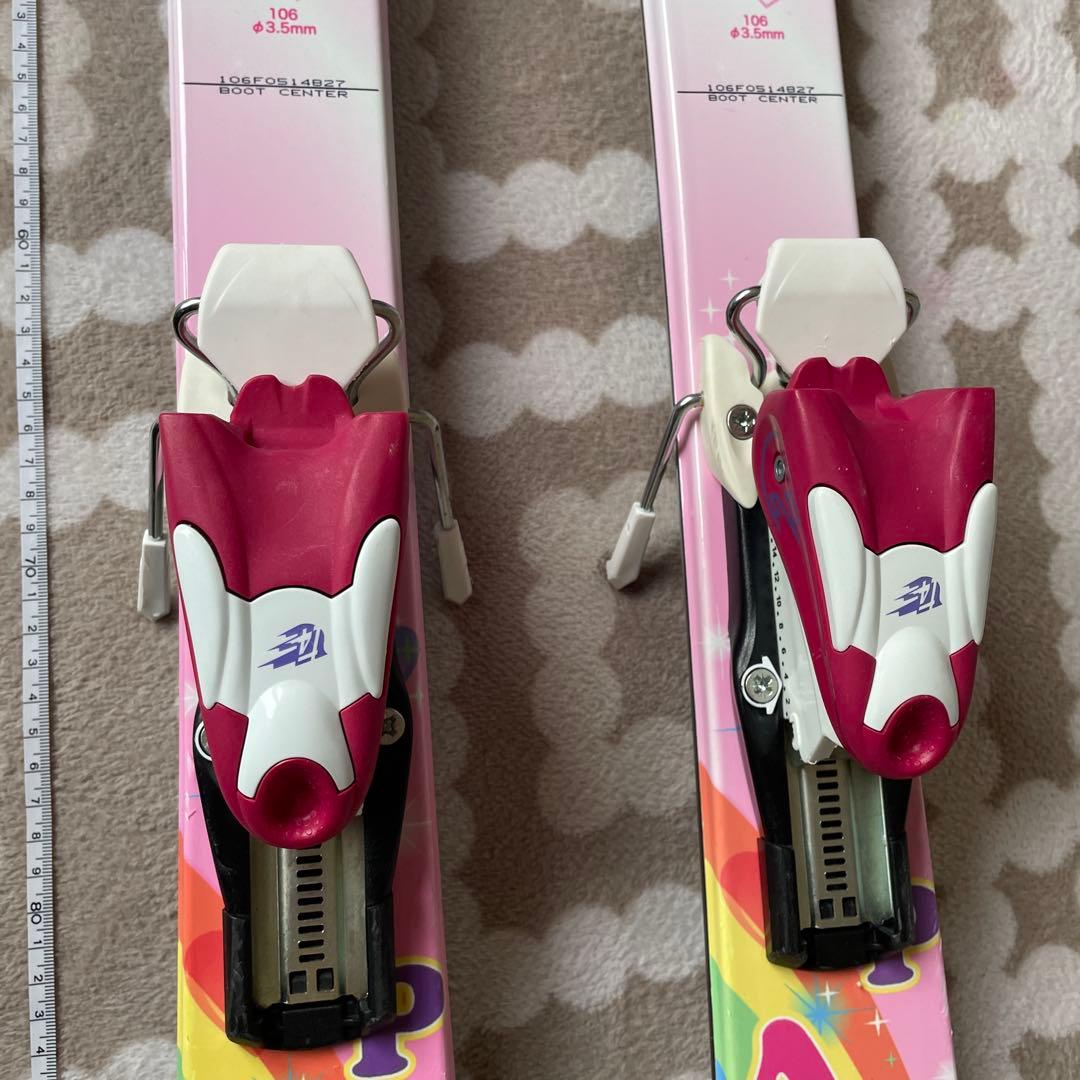 9999→KAZAMA SPAX 106cm スキー板 ピンク色レインボー