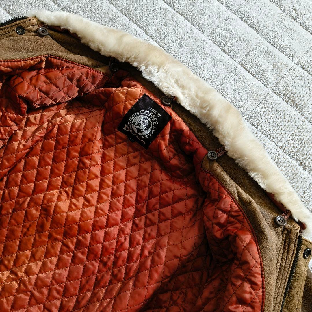 希少 本革 リアルレザー サントリー ボスジャン A-2 レザージャケット M