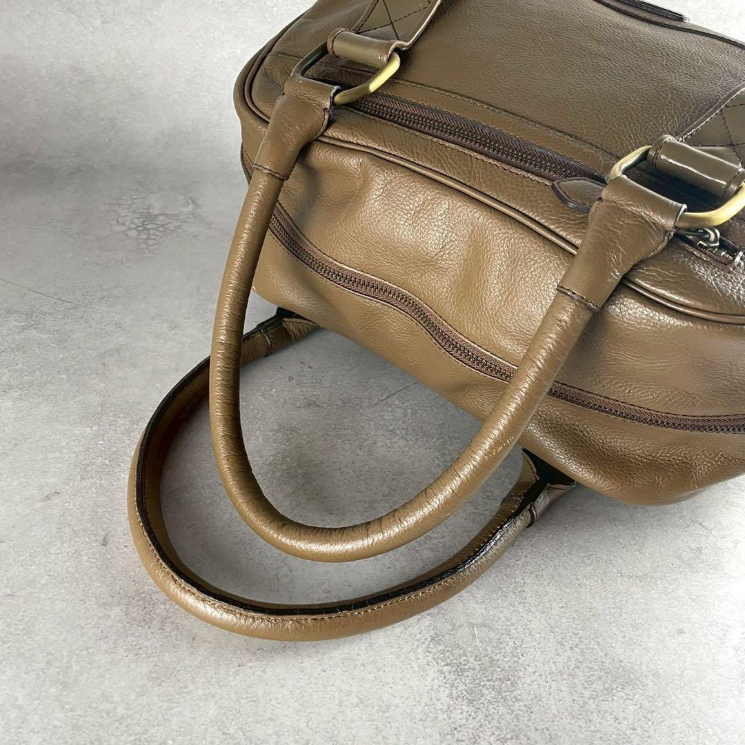 美品✨ BURBERRY ボストンバッグ ノバチェック ベージュ レザー