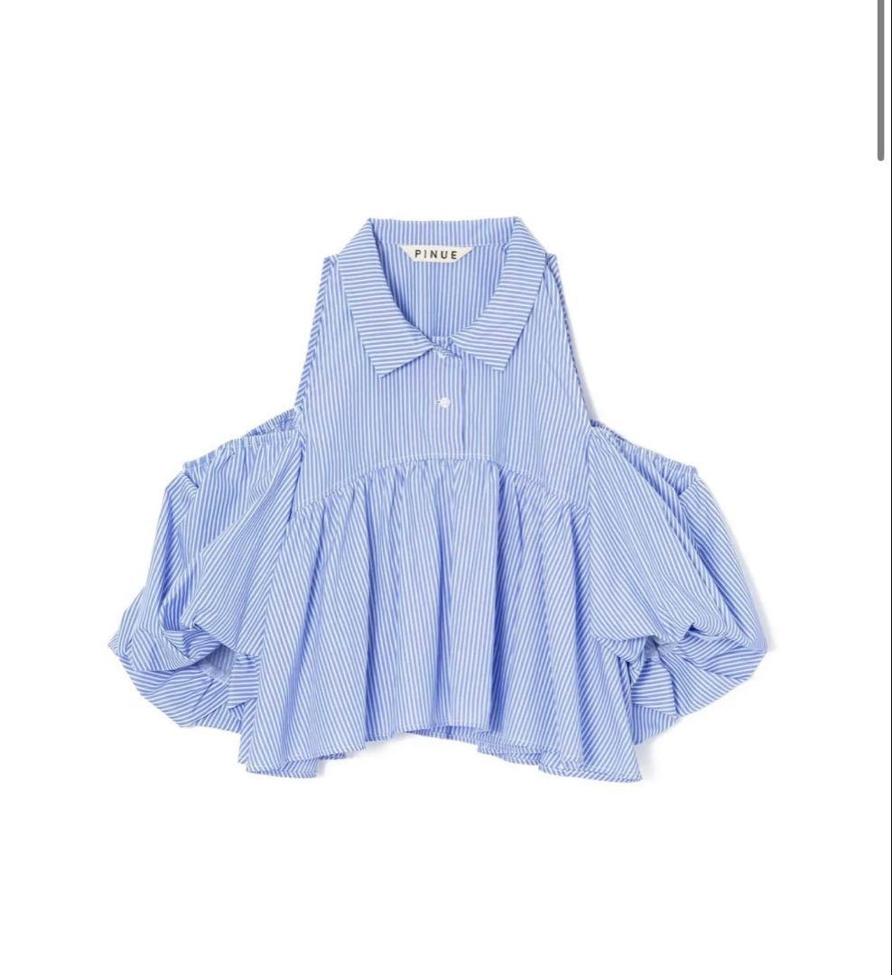 PINUE バルーンスリーブブラウス（ブルー）