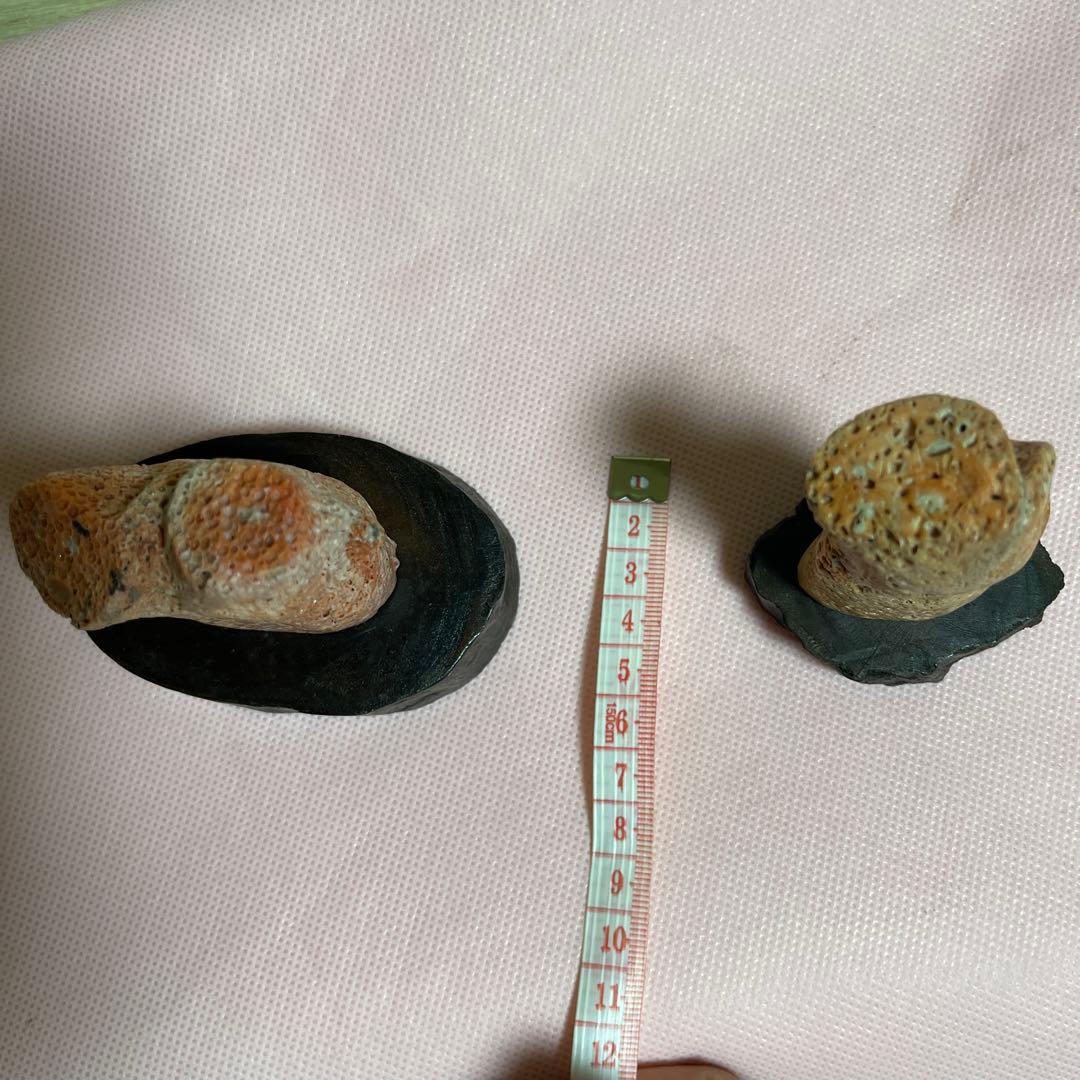 桃サンゴ？　珊瑚風　置き物　2点まとめ売り