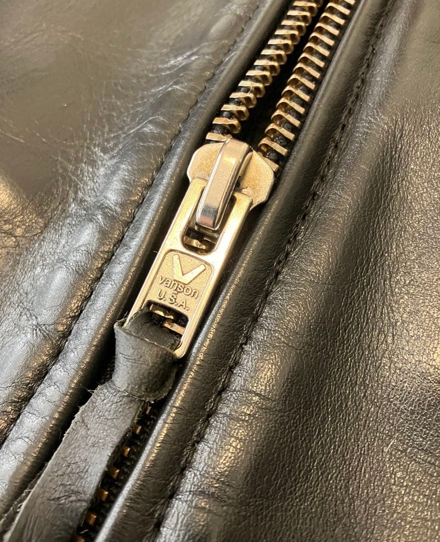 【VANSON】バンソン９D シングルライダースジャケット36 キルトライナー