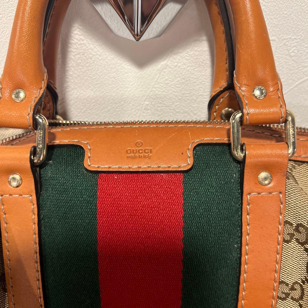 GUCCI ボストンバッグ ストライプデザイン