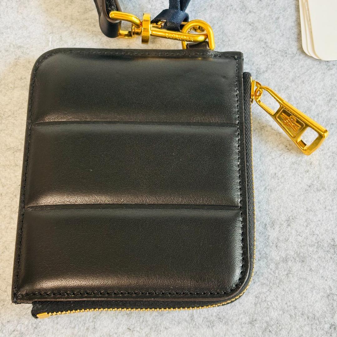 モンクレール ミニ財布 ケース ストラップ 黒　MONCLER