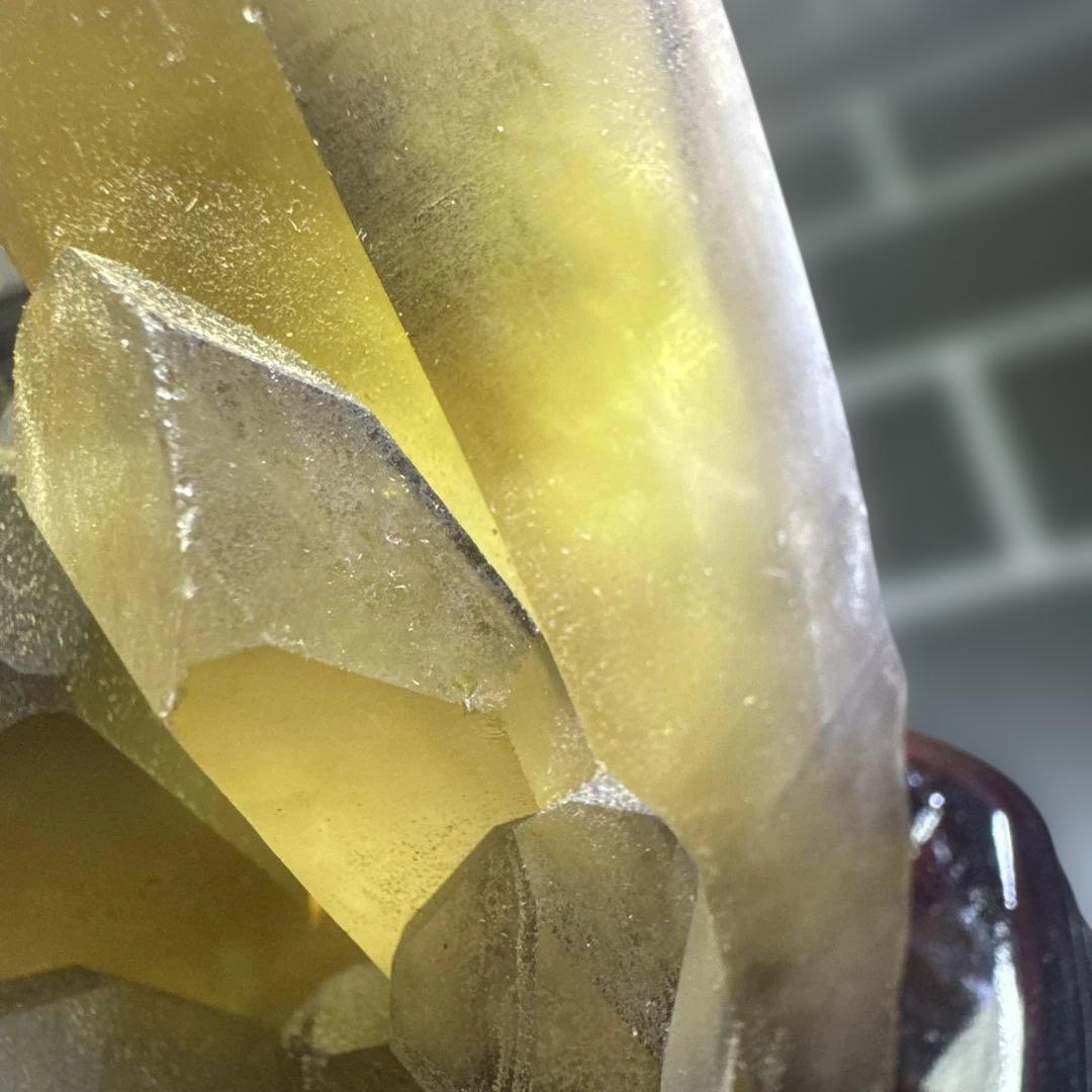 シトリン／スモーキシトリン原石 3点セット 台座付