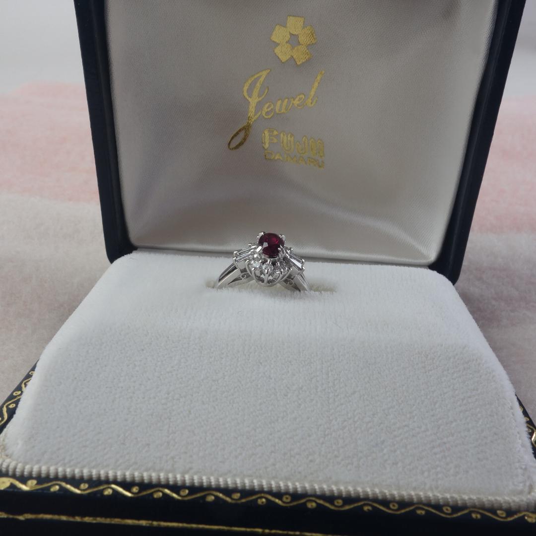 天然ルビー＆ダイヤモンド指輪 10号（宝石鑑別書付き） 未使用 購入価格43万円
