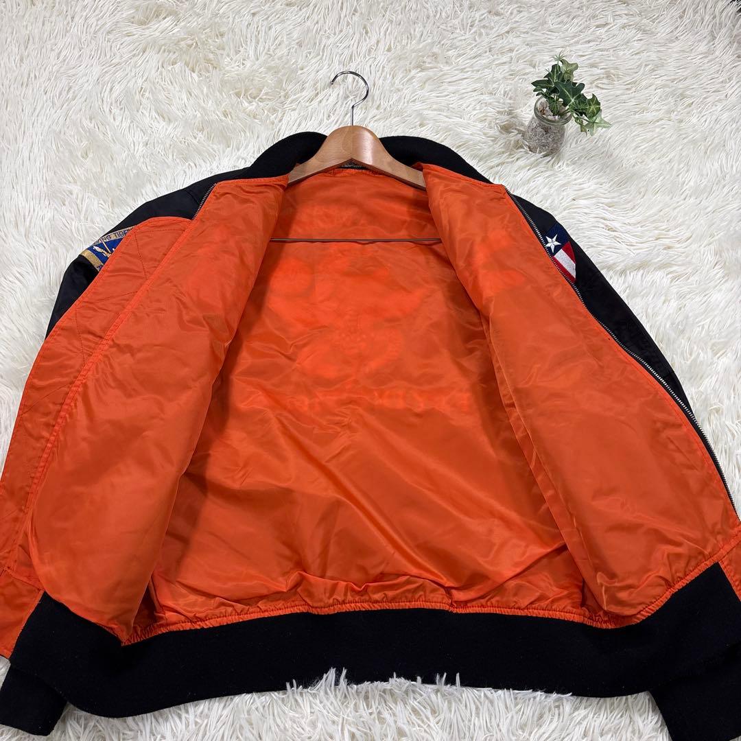 FLYING TIGERS フライングタイガー刺繍 フライトジャケットＬ黒