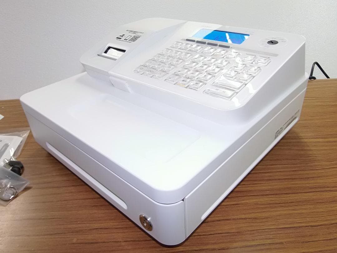 白ほぼ新品届いてすぐ使える設定無料カシオSR-S200レジスター04061222