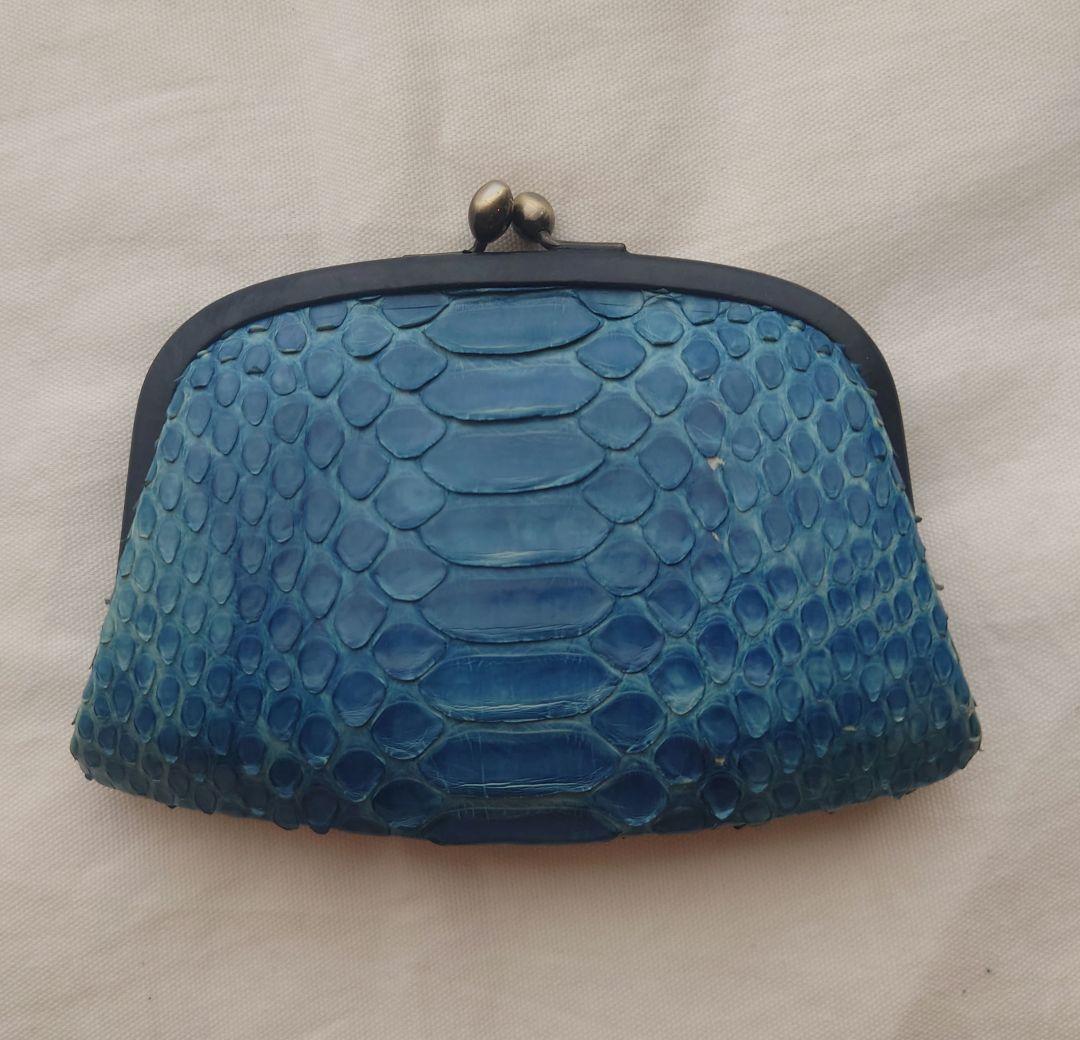 genten パイソン 限定 がま口 財布 蛇革