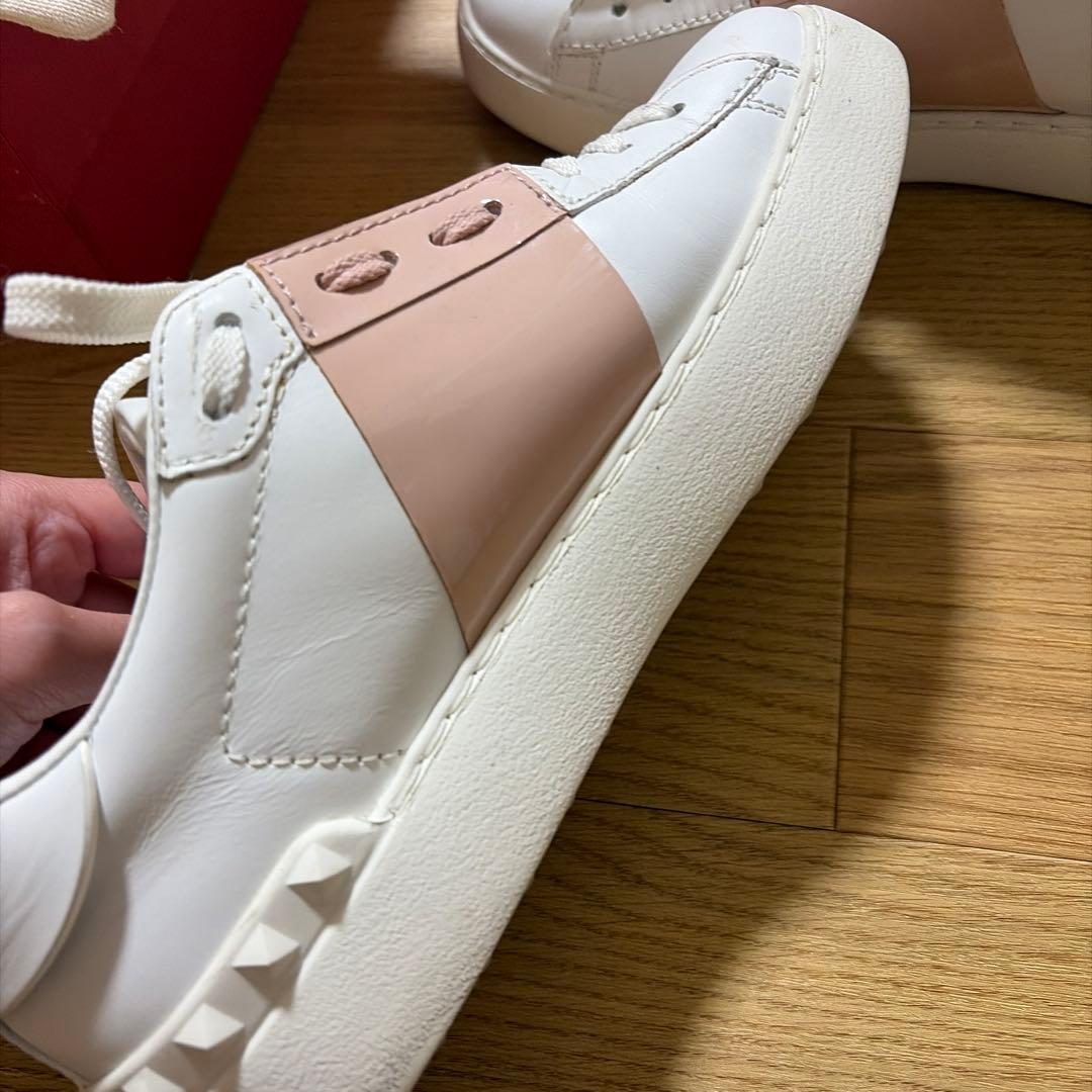 ヴァレンティノガラヴァーニ　ロックスッタズ　レザースニーカー　バイカラー