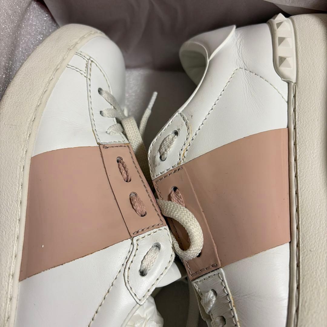 ヴァレンティノガラヴァーニ　ロックスッタズ　レザースニーカー　バイカラー