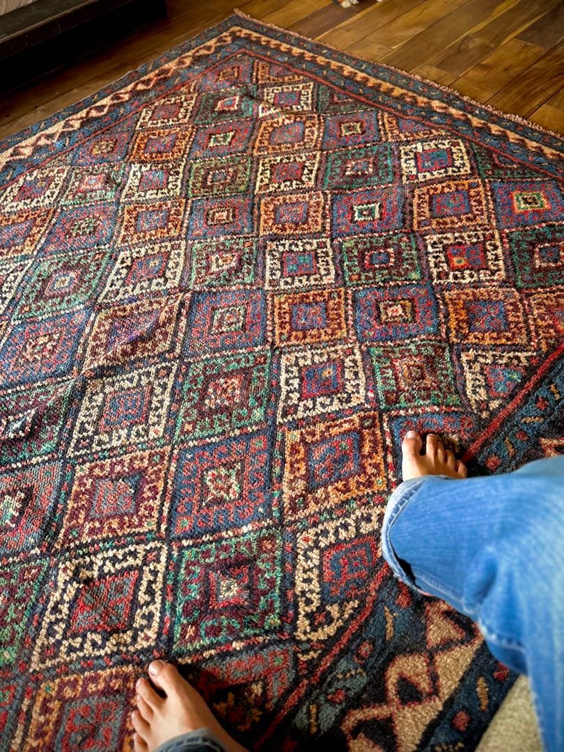 トライバルラグ　ヴィンテージラグ　ジャフクルド　希少サイズ　プリミティブアート