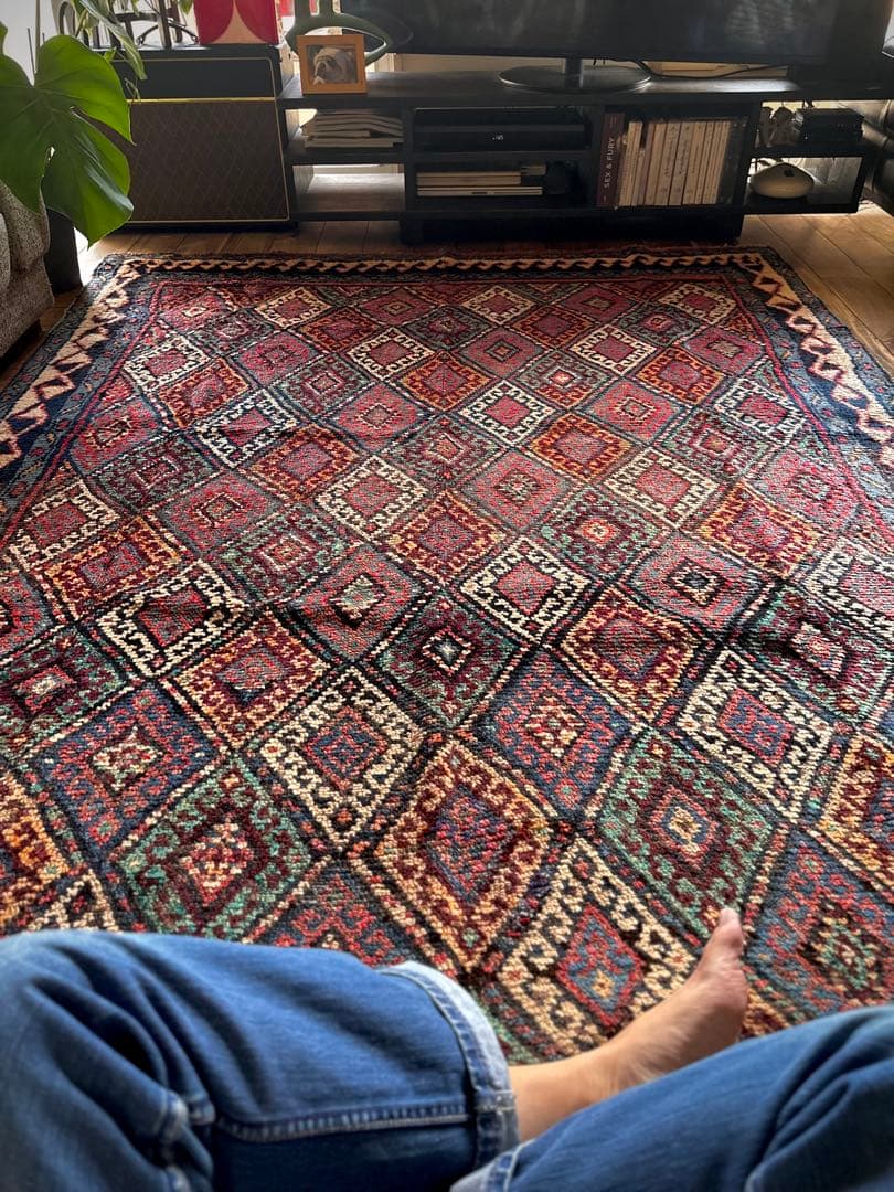 トライバルラグ　ヴィンテージラグ　ジャフクルド　希少サイズ　プリミティブアート