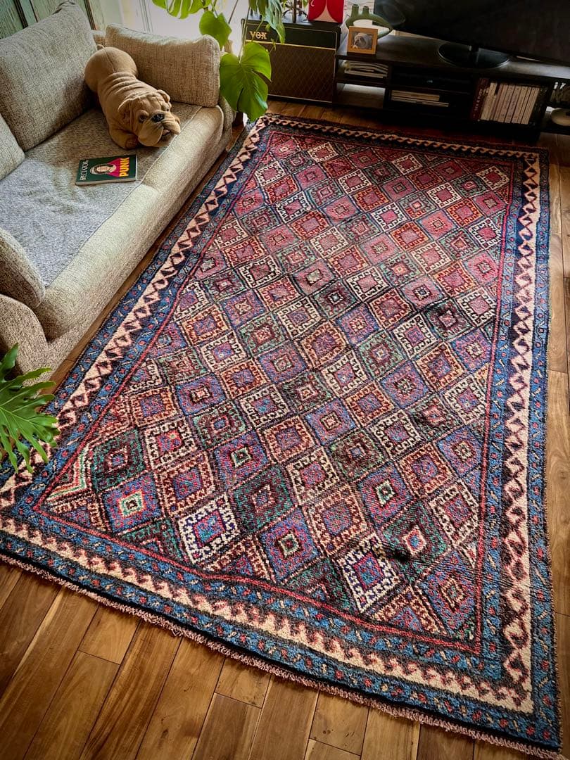 トライバルラグ　ヴィンテージラグ　ジャフクルド　希少サイズ　プリミティブアート