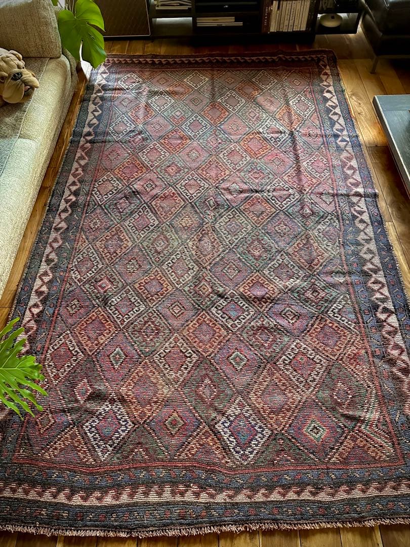 トライバルラグ　ヴィンテージラグ　ジャフクルド　希少サイズ　プリミティブアート