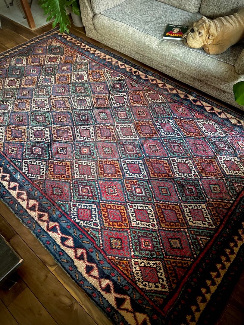 トライバルラグ　ヴィンテージラグ　ジャフクルド　希少サイズ　プリミティブアート