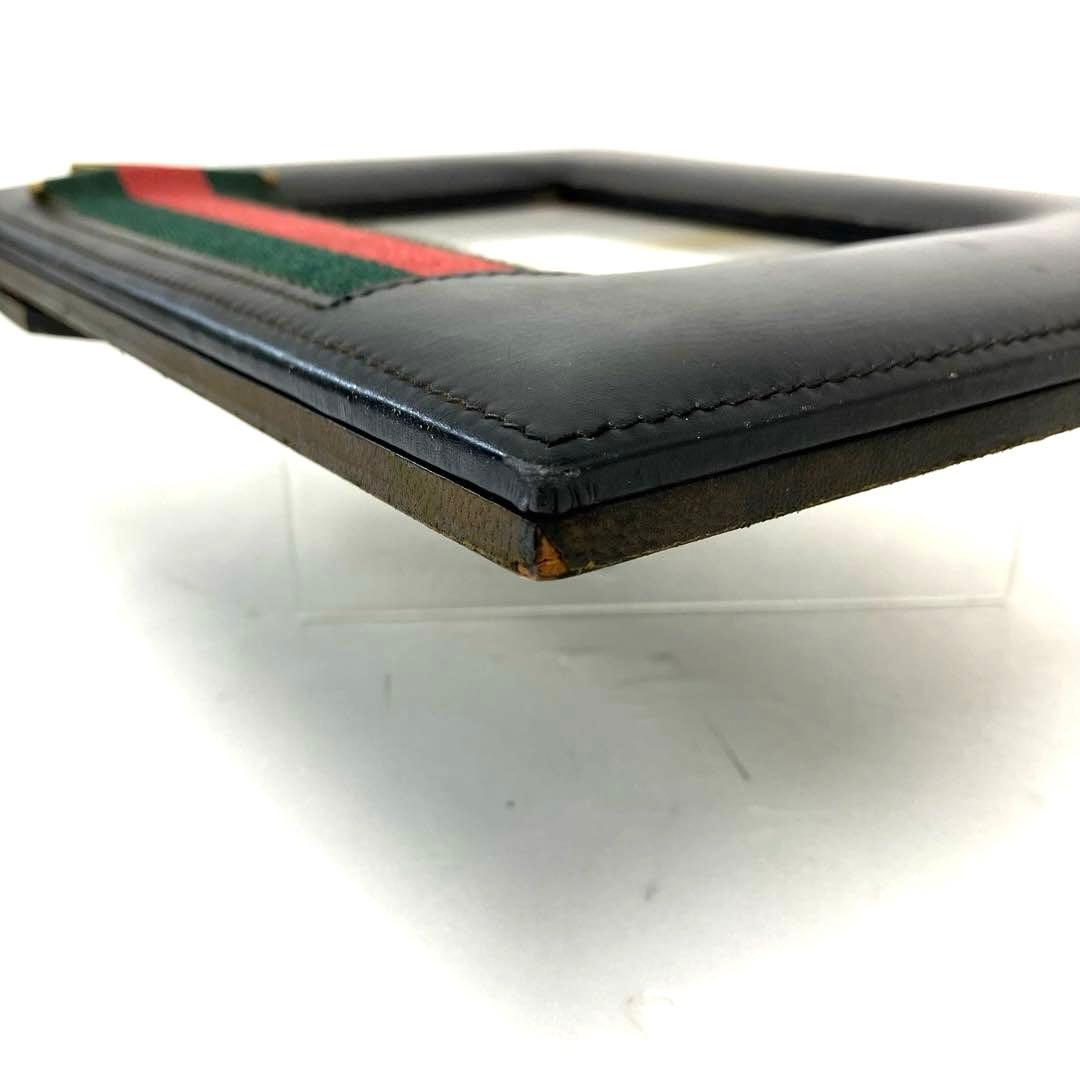 ヴィンテージ☆GUCCI☆グッチ☆フォトフレーム☆シェリーライン☆レザー☆黒！