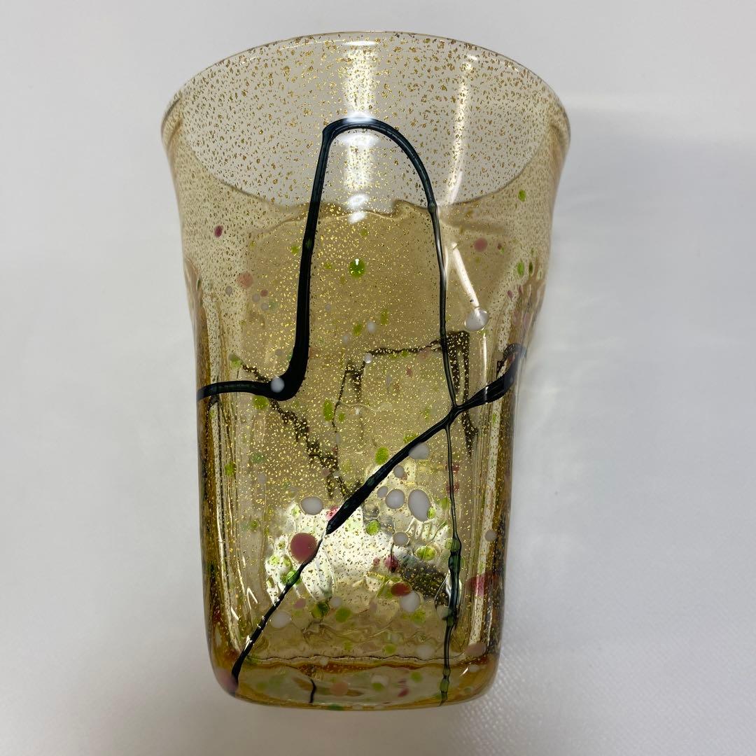 グラスアート　クロキ　黒木国昭　光琳　グラス　タンブラー　1客　金彩　水割り