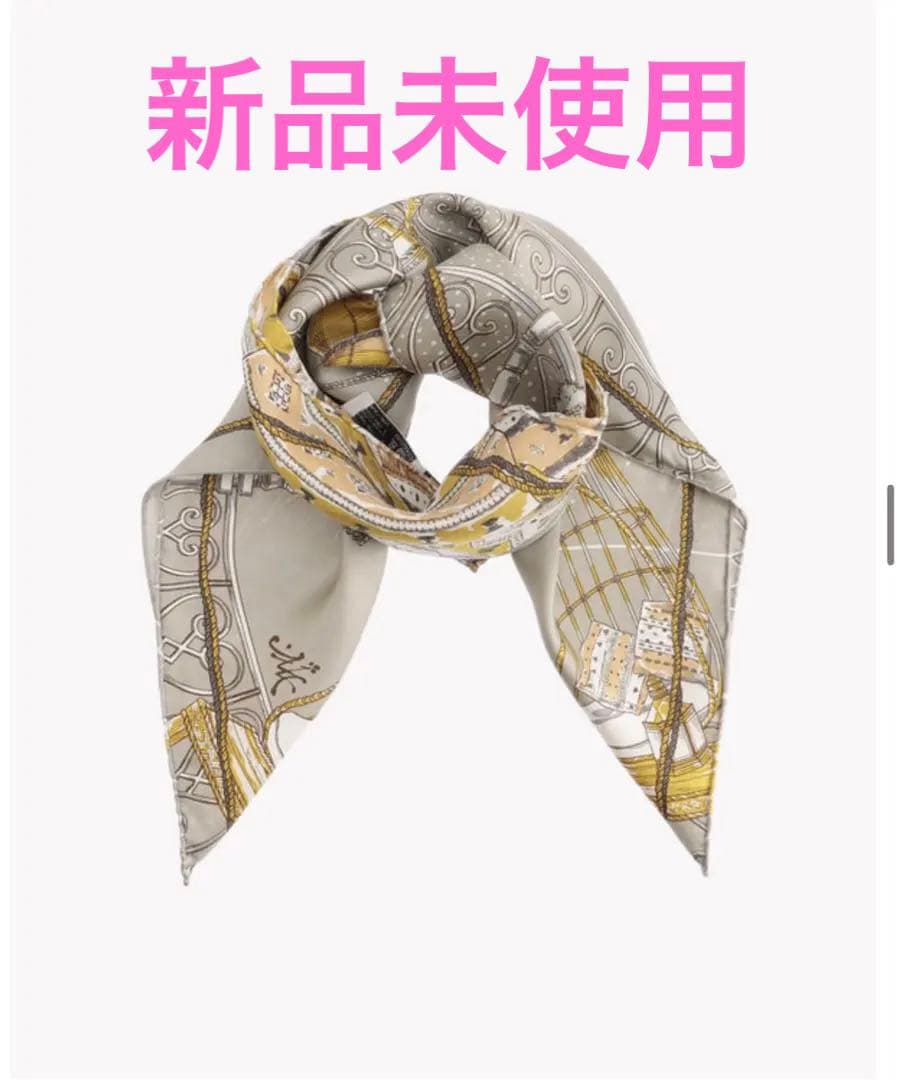 セオリーリュクス　manipuri バルーン　シルクスカーフ グレーマルチ　新品