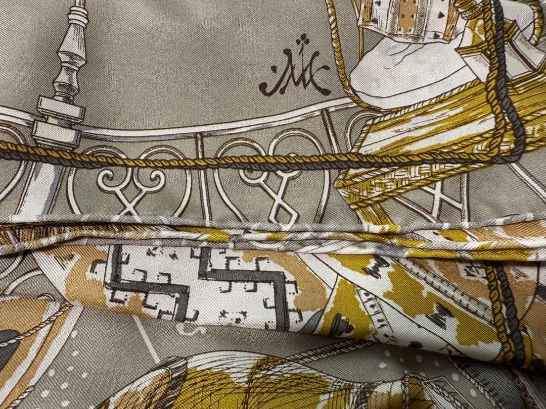 セオリーリュクス　manipuri バルーン　シルクスカーフ グレーマルチ　新品