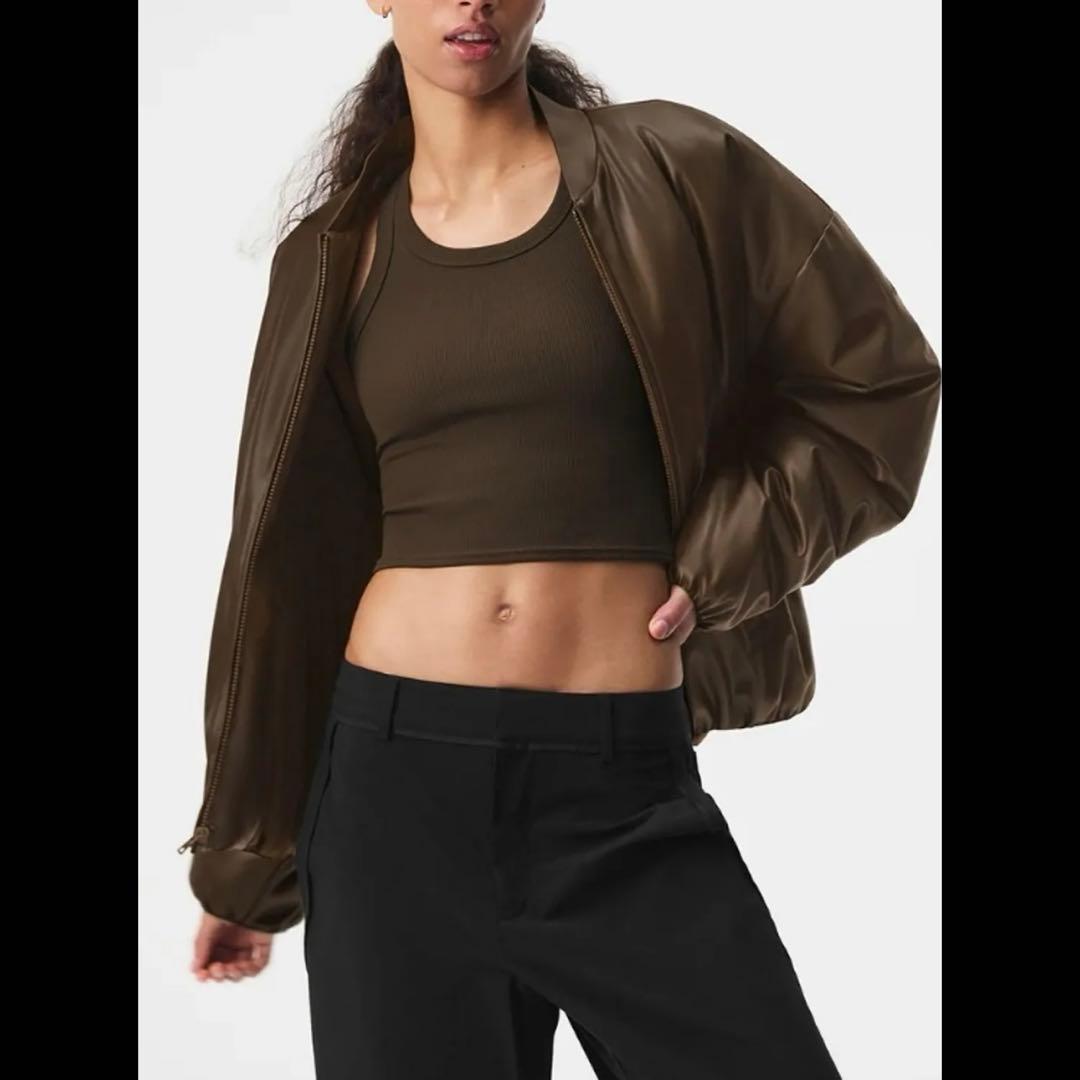 aloアロ faux レザーボンバージャケット（最終値下げ）