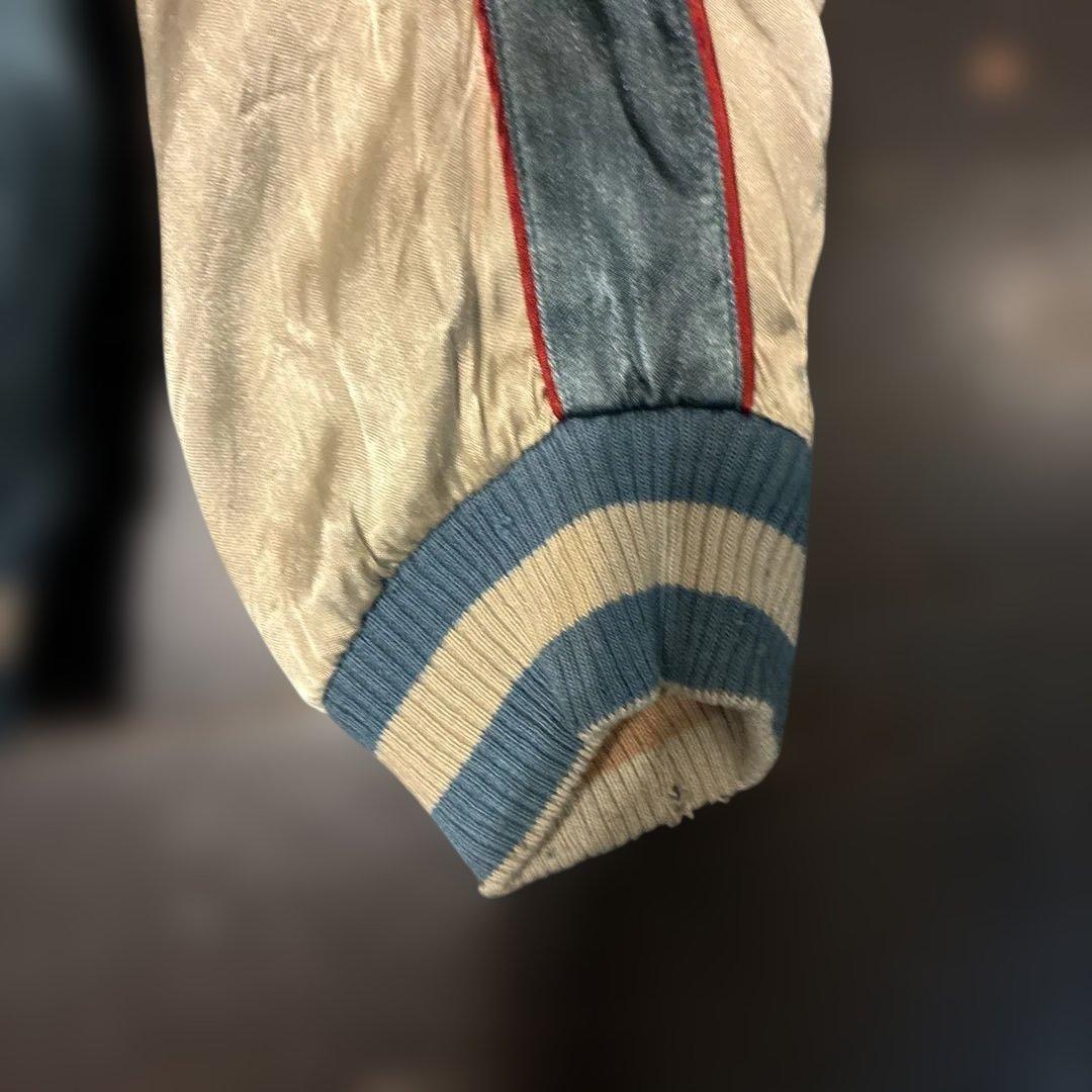 90s?プリント&サテン両面スカジャン　リバーシブル