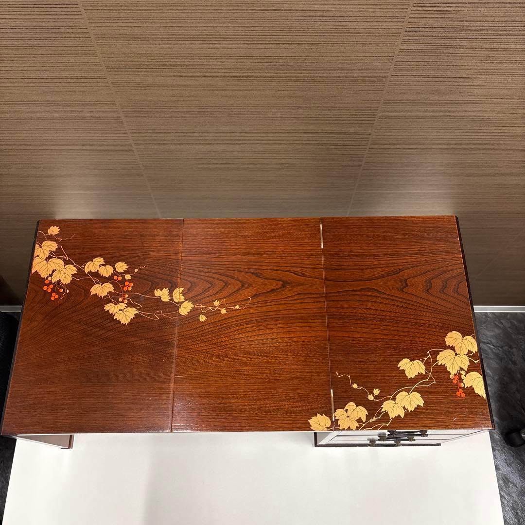 木製3段引き出し小物入れ、折り畳み机