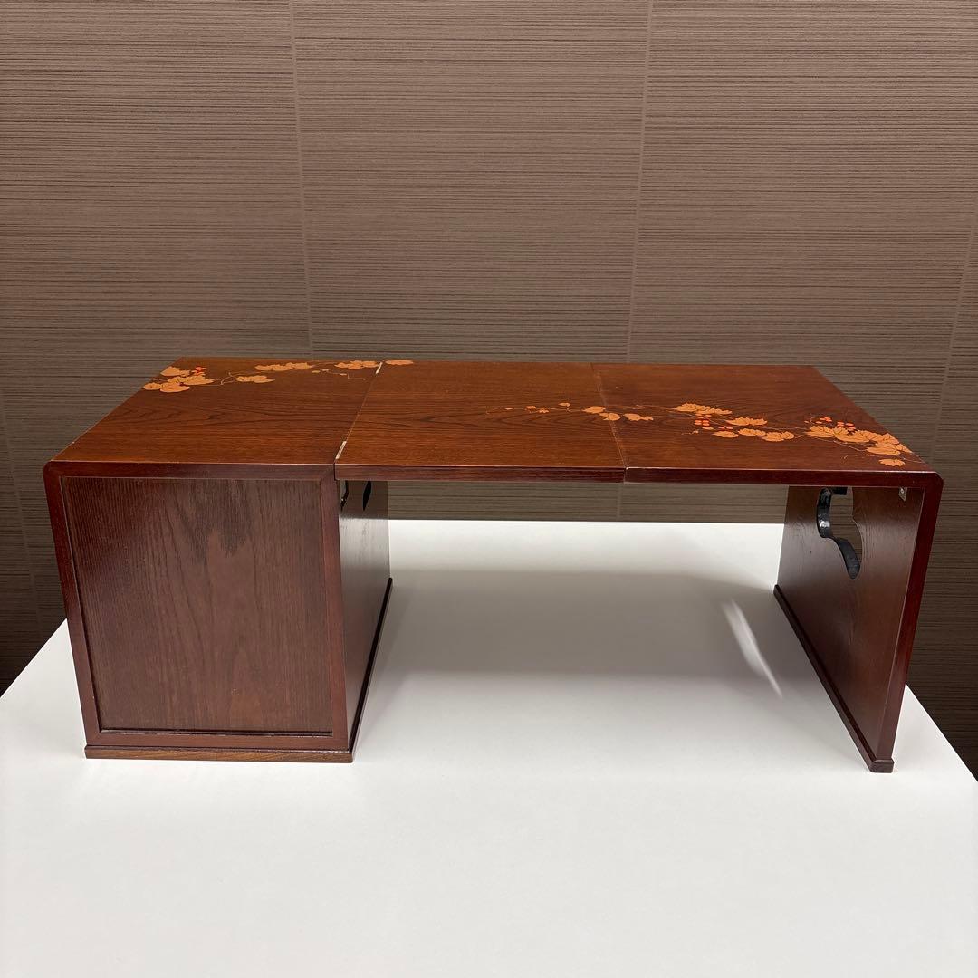 木製3段引き出し小物入れ、折り畳み机