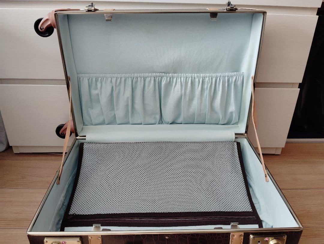 【Mサイズ】モアエルグ_キャリーケース_クロコブラウン×ベージュ