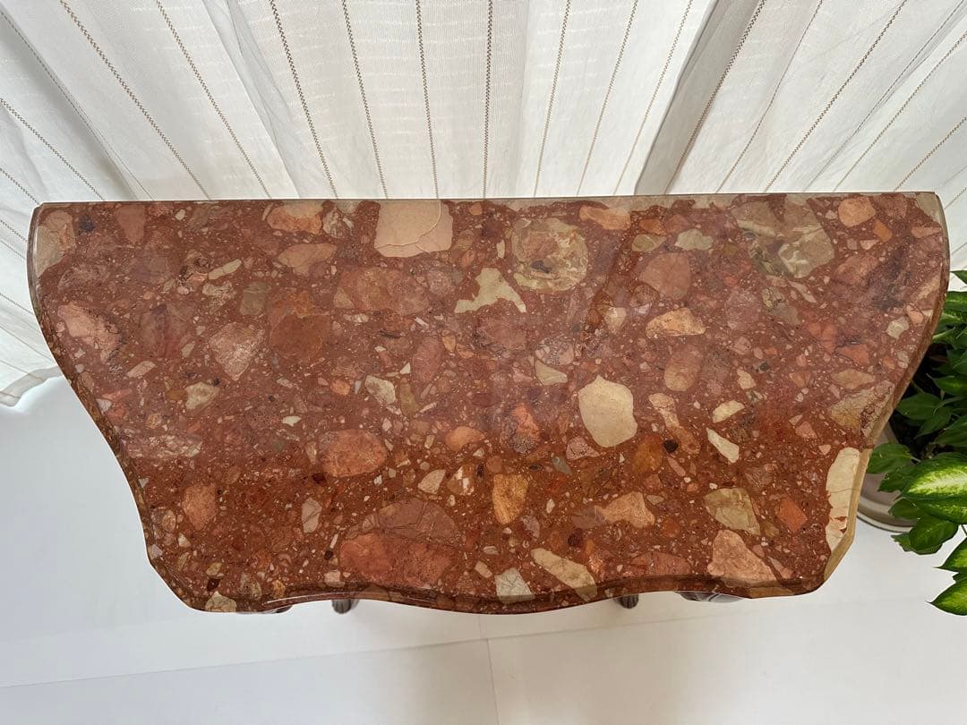 大理石 ロココ調 クラシック 猫脚 コンソールテーブル 電話台 家具