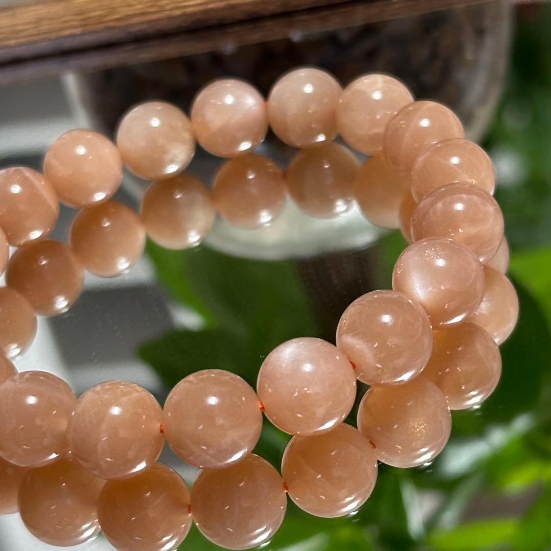 【一点物】希少 高品質 オレンジサンムーンストーン 10.5mm ブレスレット