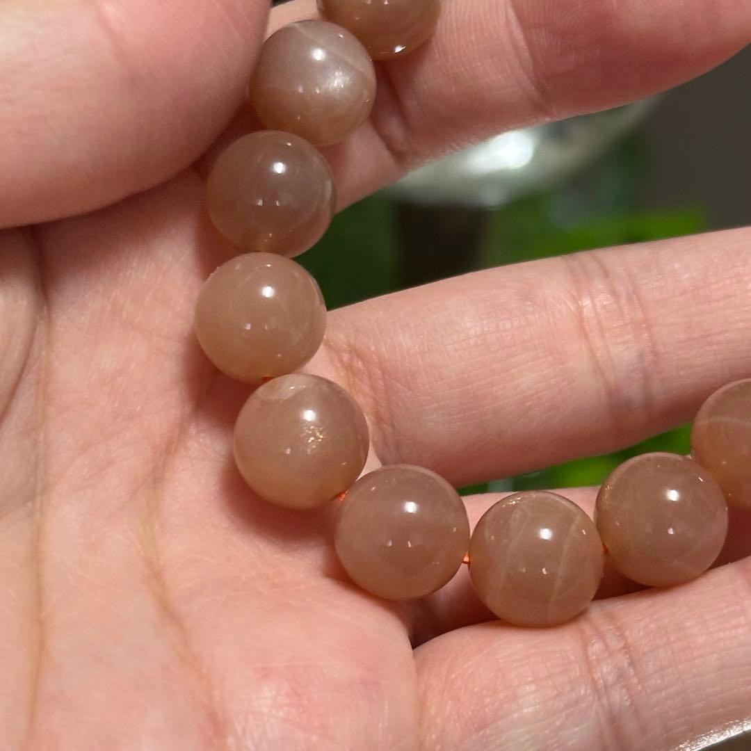 【一点物】希少 高品質 オレンジサンムーンストーン 10.5mm ブレスレット