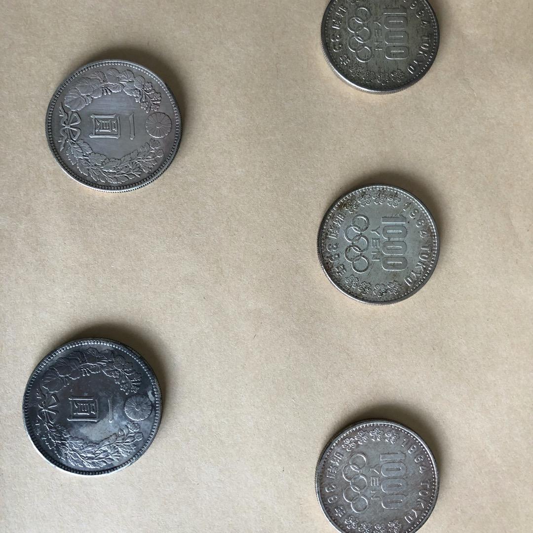 一円銀貨＆オリンピック記念
