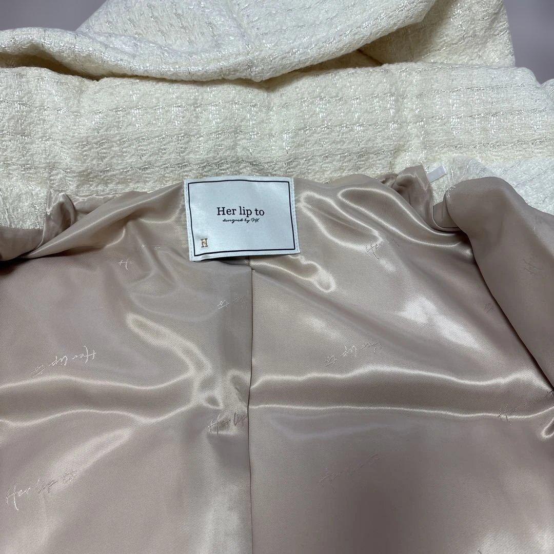 ジャケット・アウター Herlipto Hooded Tweed Down Jacket