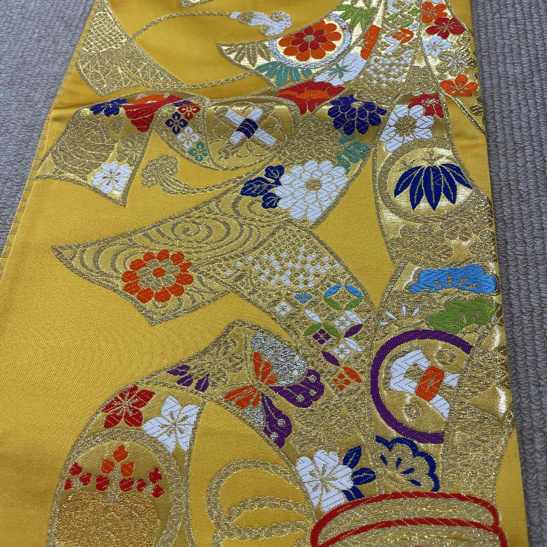 新品 未仕立て 西陣織 七歳用袋帯 祝帯 手結び帯 七五三 正絹 和装 着物