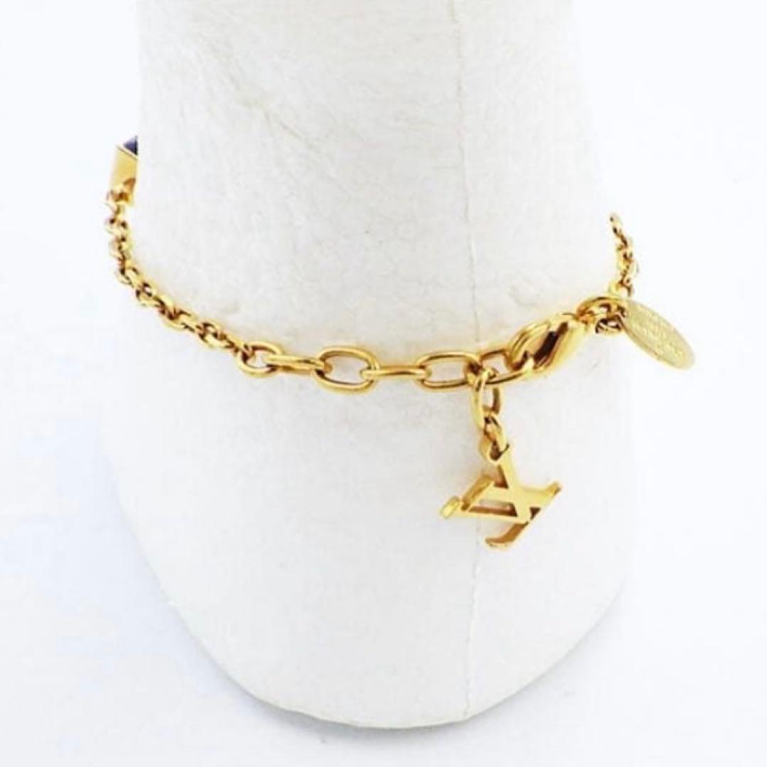 LOUIS VUITTONブレスレット ブラスレギャンブル パープル×クリア金紫