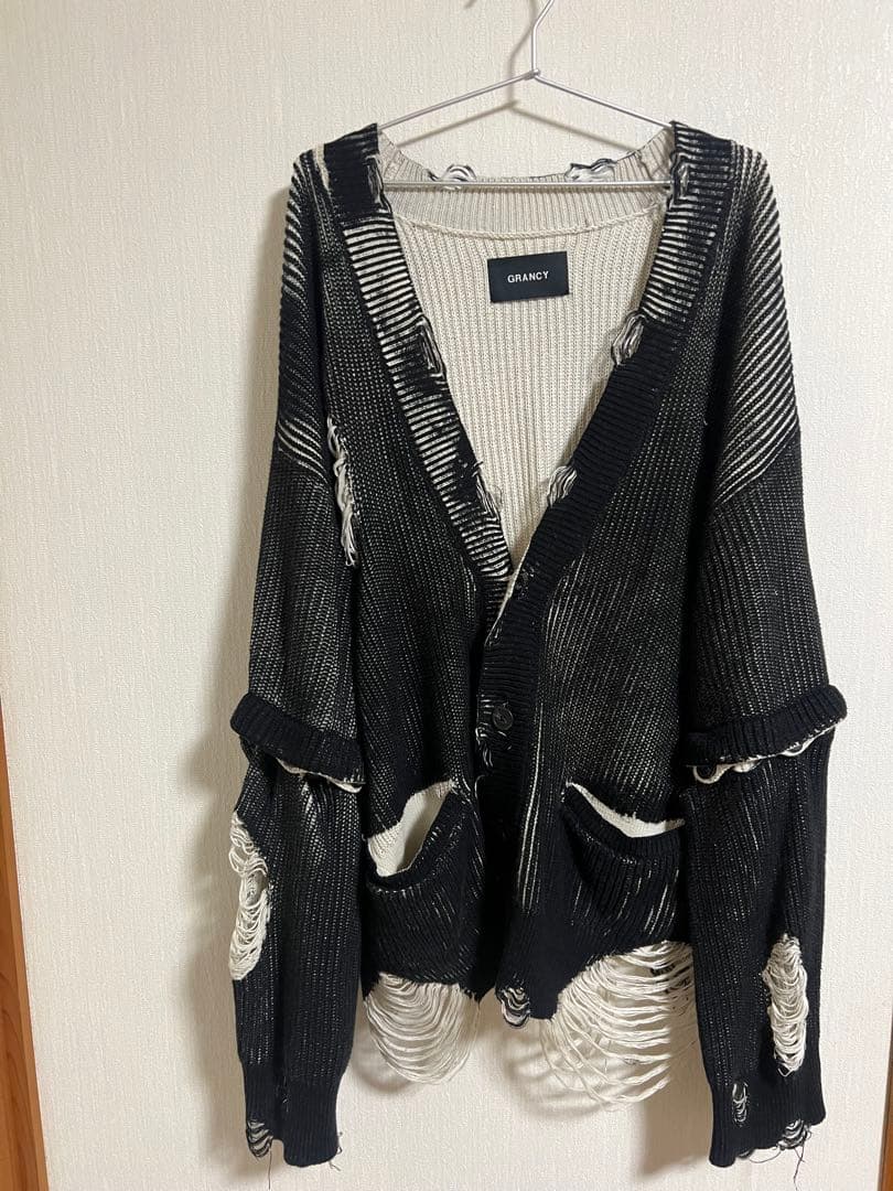 GRANCY ディストラクションデザインビッグカーディガン mサイズ