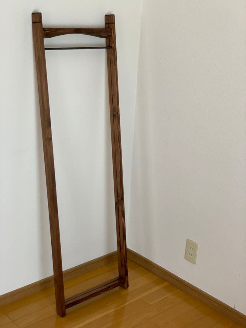 【洋書スタイル】木とアイアンのスリムハンガーラック