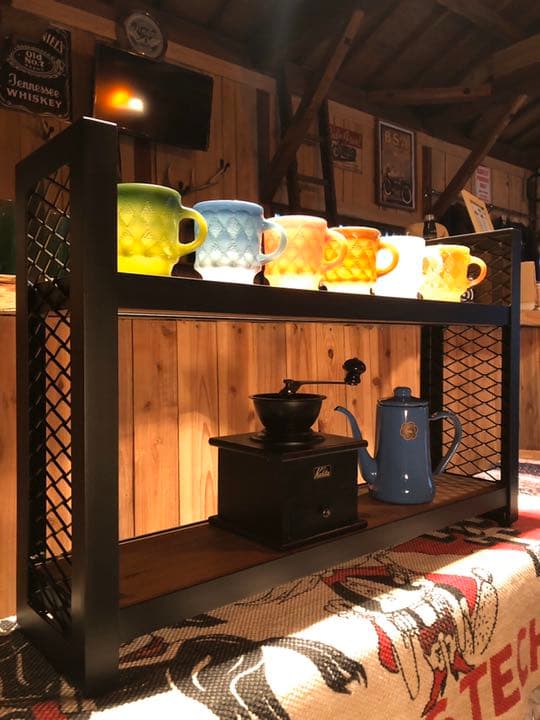 アイアン家具 二段ラック（細）