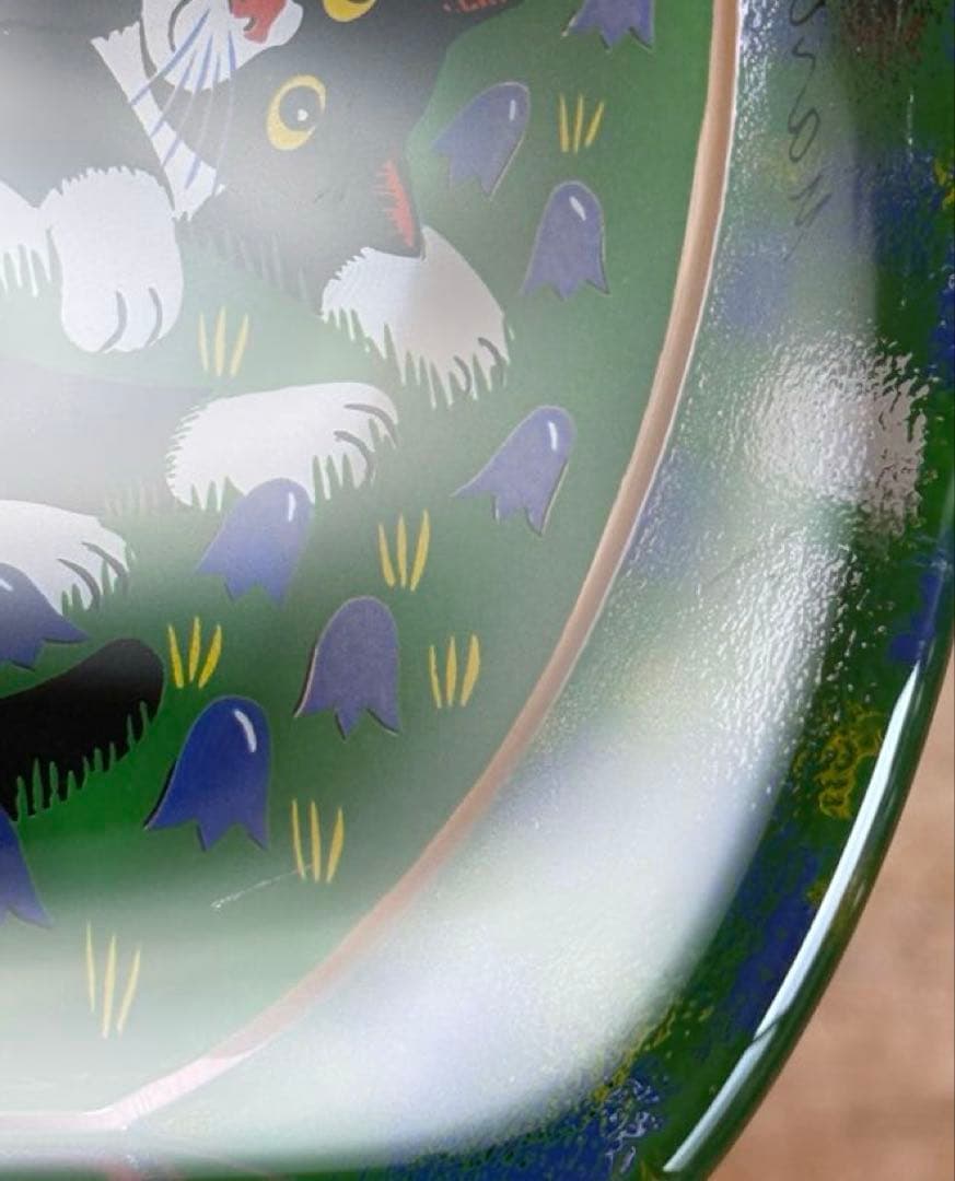  ネコのガラスカード \"Kissa ja perhonen\"