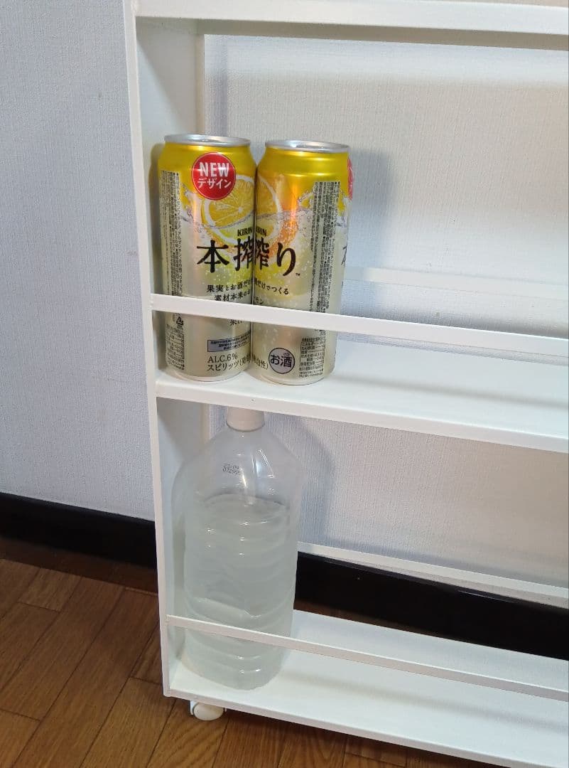 山崎実業 tower ハンドル付 スリムワゴン 3段 キャスターラクラク出入れ