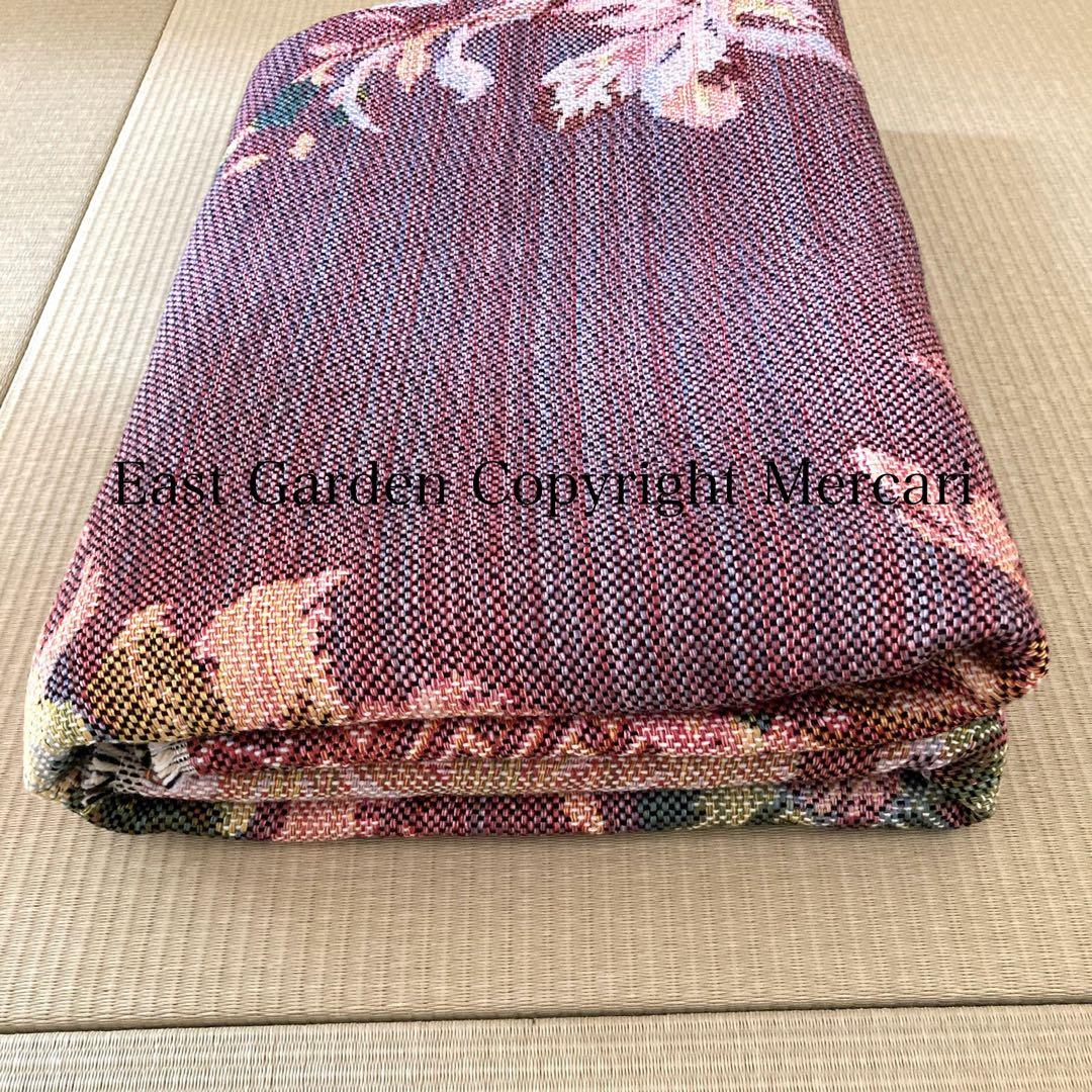 【極美品】 MIHO イタリア製 花鳥柄 ラグマット 201.5×137cm